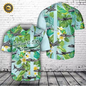 Lockheed C-130 Hercules Tropical Hawaiian Shirt - Aviation and Island Vibes