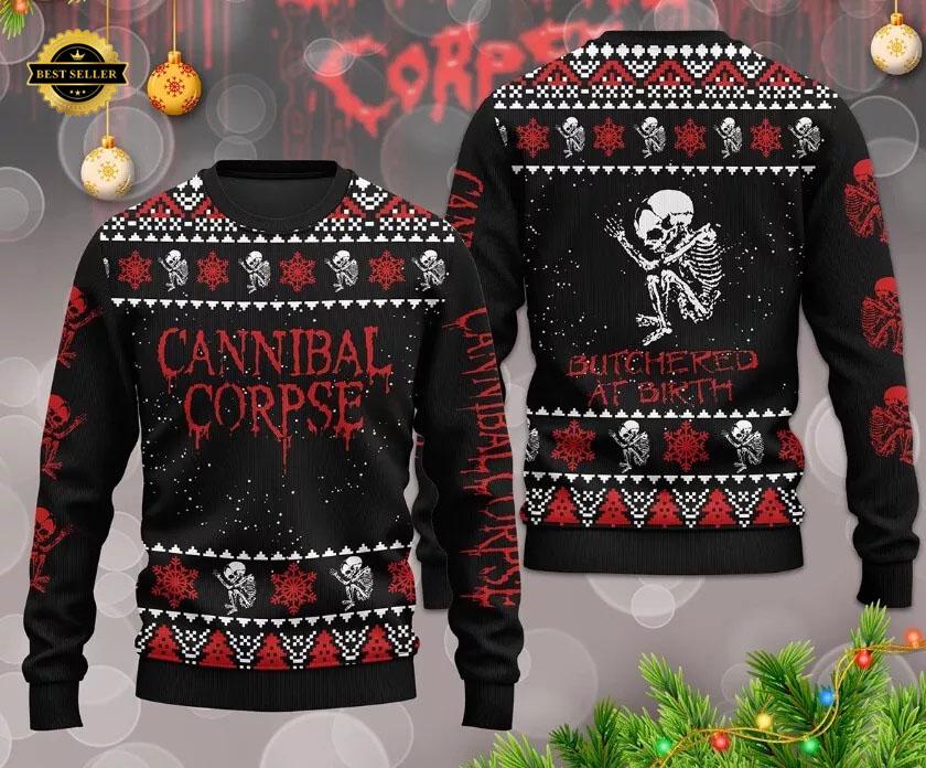 Cannibal Corpse Ugly Christmas Sweater Metal Band Holiday