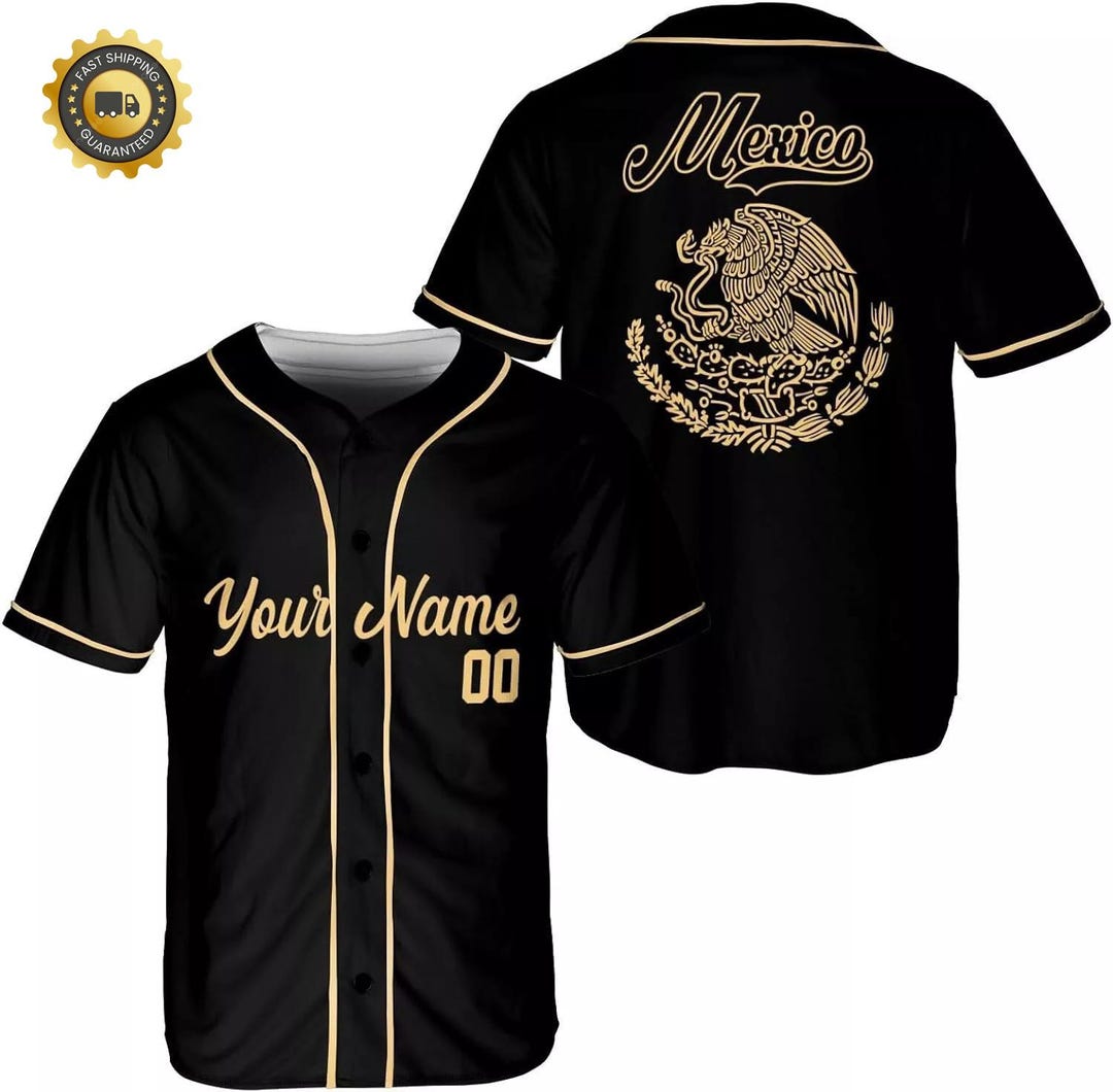 Personalized Name Mexico Baseball Jersey, Flag Mexican Baseball Jersey