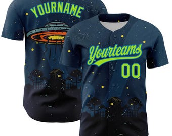 Alien UFO Abduction Baseball Jersey - Custom Name & Number