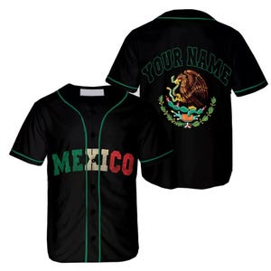 Mexico Baseball Jersey, Mexican Flag Shirt, Custom Mexico Jersey, Patriotic Mexican Tee, Mexico Heritage Shirt, Latino Pride Clothing
