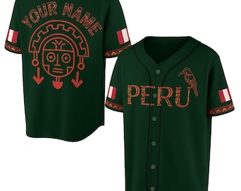 Custom Peru Baseball Jersey - Personalized 3D Inca Tribal Flag Shirt with Name