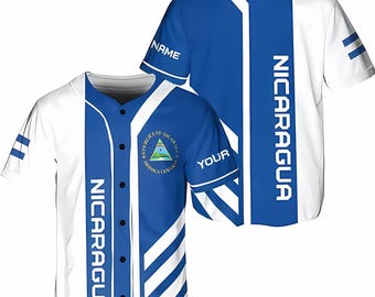 Nicaragua Baseball Jersey - Nicaraguan Flag Shirt - Custom National Pride Jersey
