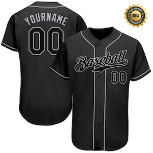 Custom Black Baseball Jersey Personalized Team Name and Number Sports Shirt