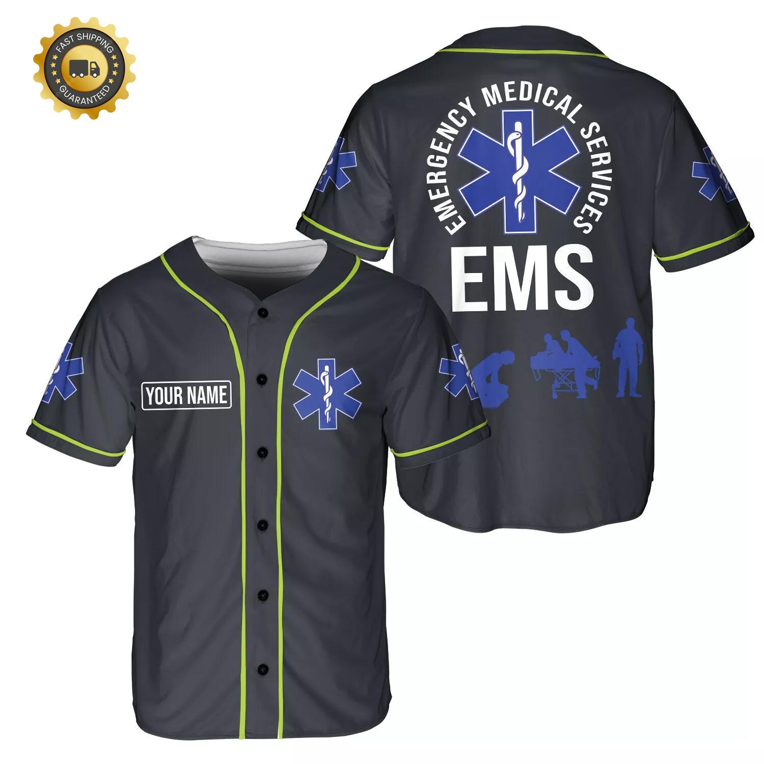 BASEBALL SHIRT Mサイズ　レオプロデュース Personalized EMS EMT Paramedic Baseball Jersey Shirt - Etsy