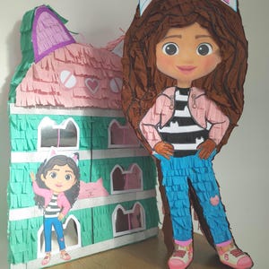 Piñata Gabby Chat Maison Magique – Personnalisée, Fête Anniversaire, Fait Main, Décoration Thème Gabby's Dollhouse