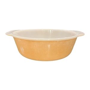 Anchor Hocking Fire King Peach Lustre Small Casserole Dish Vintage Mid Century