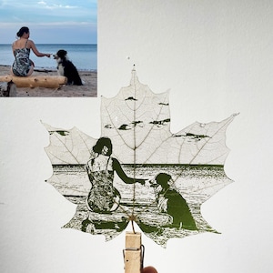 Benutzerdefinierte Skelett Blatt Kunst, personalisierte Foto Andenken, Natur Wohnkultur, Laser gravierte kanadische Ahornblatt Schnitzerei