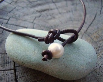 Freshwater Pearl Leather Anklet