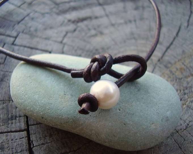 Freshwater Pearl Leather Anklet