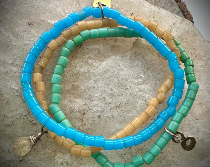 Glass Tile Bead Bracelets