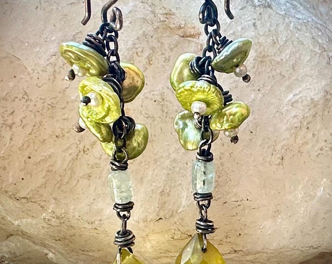 Olive Drop Earrings