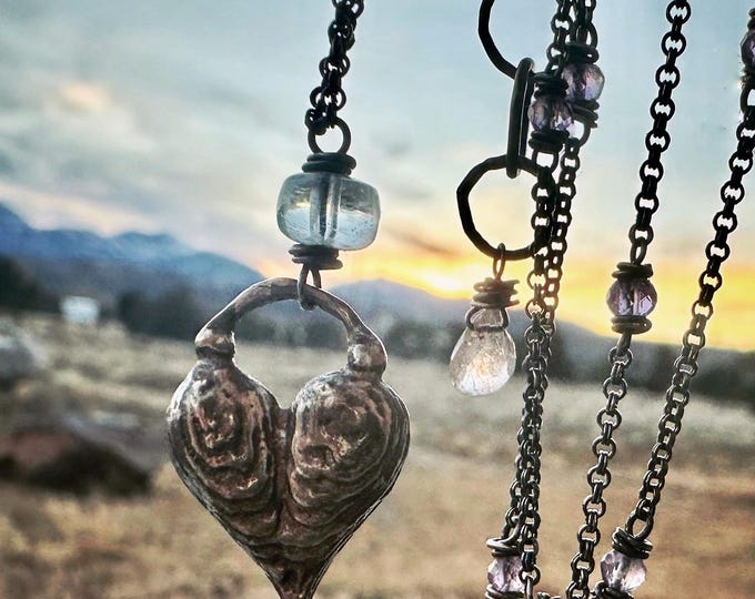 Sterling & Amethyst Heart Necklace