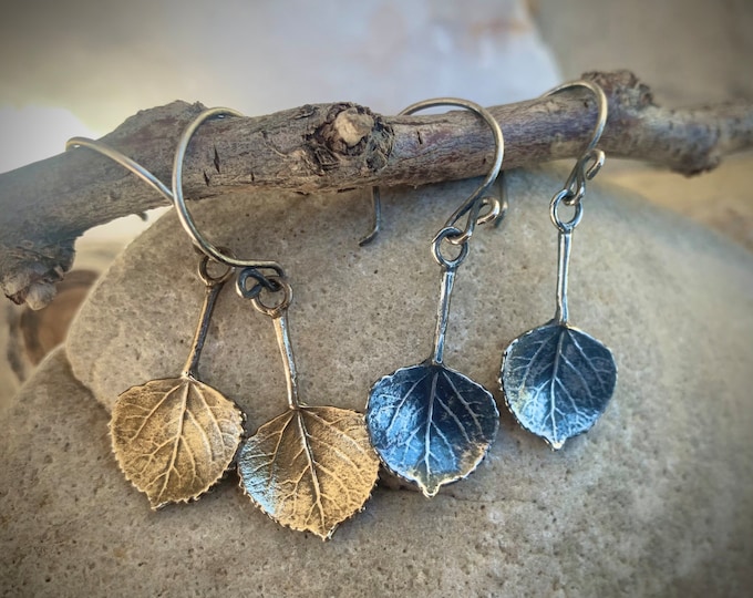 Cast Aspen Leaf Earrings