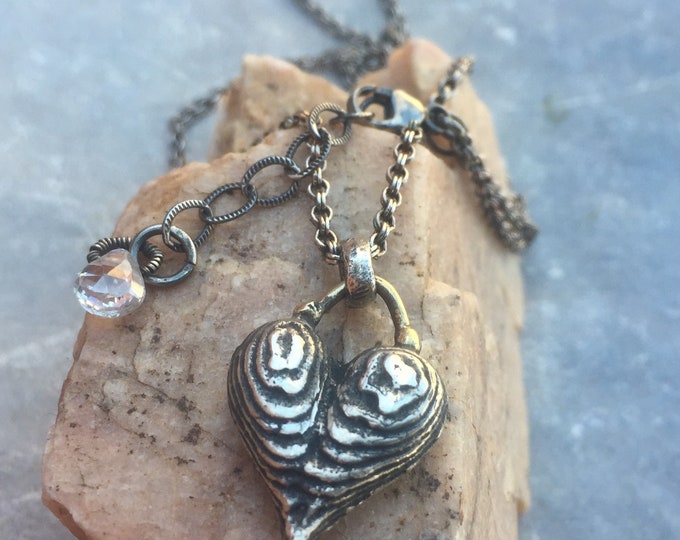 Tiny Cast Sterling Heart Necklace