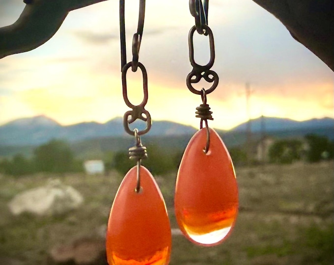 Orange Drop Earrings