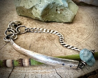 Ice Blue Mixed Metal Bracelet