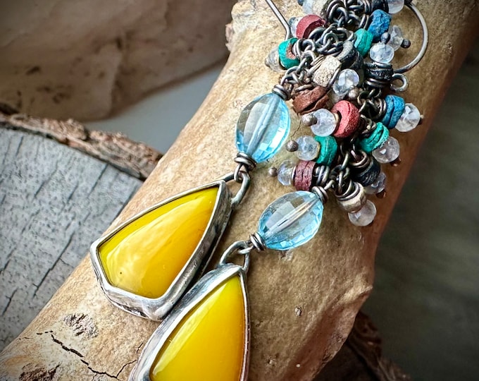 Mosaic Stone & Rosarita Earrings