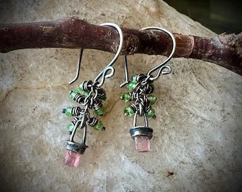 Pink Firefly Earrings