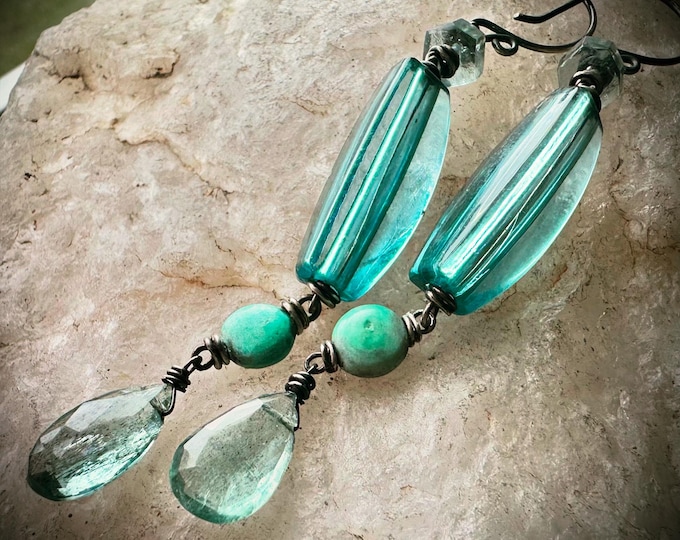 Aqua Velvet Earrings