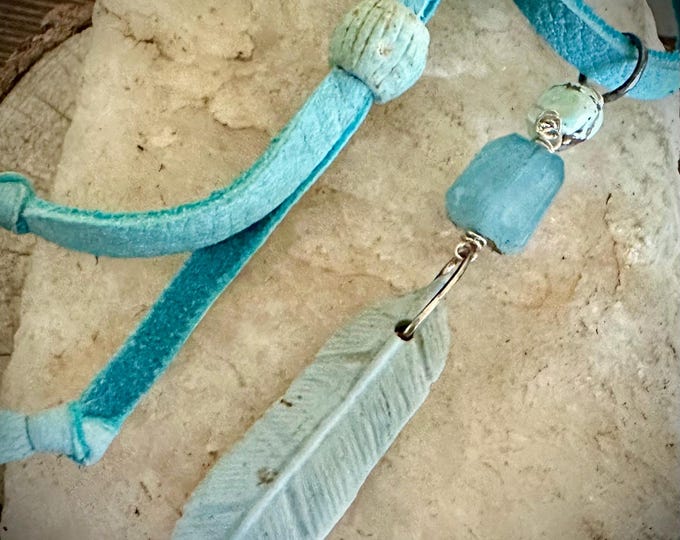 Blue Sky Feather Necklace