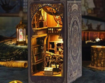 3D Wooden Astronomy Book Nook | DIY Booknook Kit | Booknook Dollhouse | Shelf Insert Model | Wooden Puzzle | Gift for Reader | Bookworm Gift