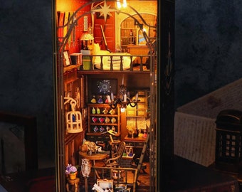 3D Wooden Magic House Book Nook | DIY Booknook Craftkit | Bookshelf Book Nook | Book shelf Decor | Puzzle Toy | Dollhouse | Bookworm Gift