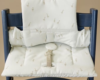 Goose Print Highchair Cushion for Stokke Tripp Trapp - Wipeable Cover