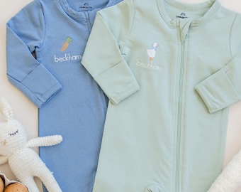 Pijama de bambú bordado personalizado para Pascua: más colores y diseños