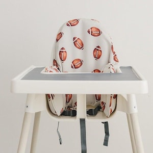 Football Print Cushion Cover for IKEA Antilop Highchair - High Chair Cushion - Wipeable - Highchair Accessories - Personalized Embroidery