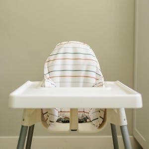 Multi Stripes Cushion Cover for IKEA Antilop Highchair - High Chair Cushion - Wipeable - Highchair Accessories - Personalized Embroidery