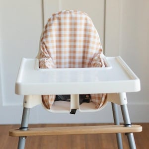Yellow Gingham Cushion Cover for IKEA Antilop Highchair - High Chair Cushion - Wipeable Stain Resistant - Baby  Highchair Accessories