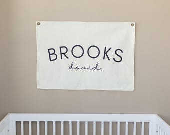 Individuell gestaltetes Namensbanner aus Leinwand