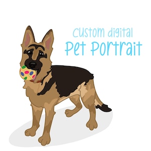 Custom Hand-drawn Digital Pet Portrait – 2-Hour Turnaround | Made to Order Pet Art | Personalized Pet Illustration