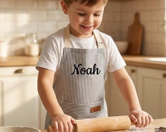 Personalized Kids Apron,Custom Name Little Baker Apron,Kids Cooking Apron,Toddler Chef Apron,Baking Gift for Kids,Children's Kitchen Apron