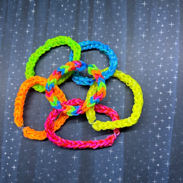 neon rubber band bracelet set