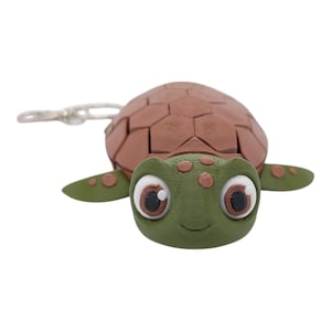 Articulated Sea Turtle keychain, fidget toy, and backpack charm - 3D Printed - great gift for Sea Turtle lovers and back to school