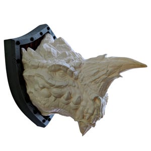 Ancient Dragon head wall mount trophy - DnD Decor - Ready for Painting - 3D Printed Fantasy Art - Perfect Gift for Gamers