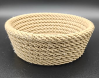 Rope Bowl 3D Printed with Wood Infusion - Stainable, Textured Decorative Basket for Home Decor & Organization