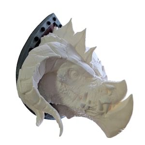 Titan Dragon head wall mount trophy - DnD Decor - Ready for Painting - 3D Printed Fantasy Art - Perfect Gift for Gamers