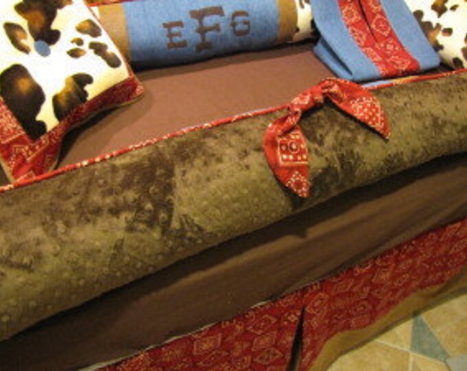 Custom Crib Bedding Set Cowboy Style With Faux Suede Bandana Etsy