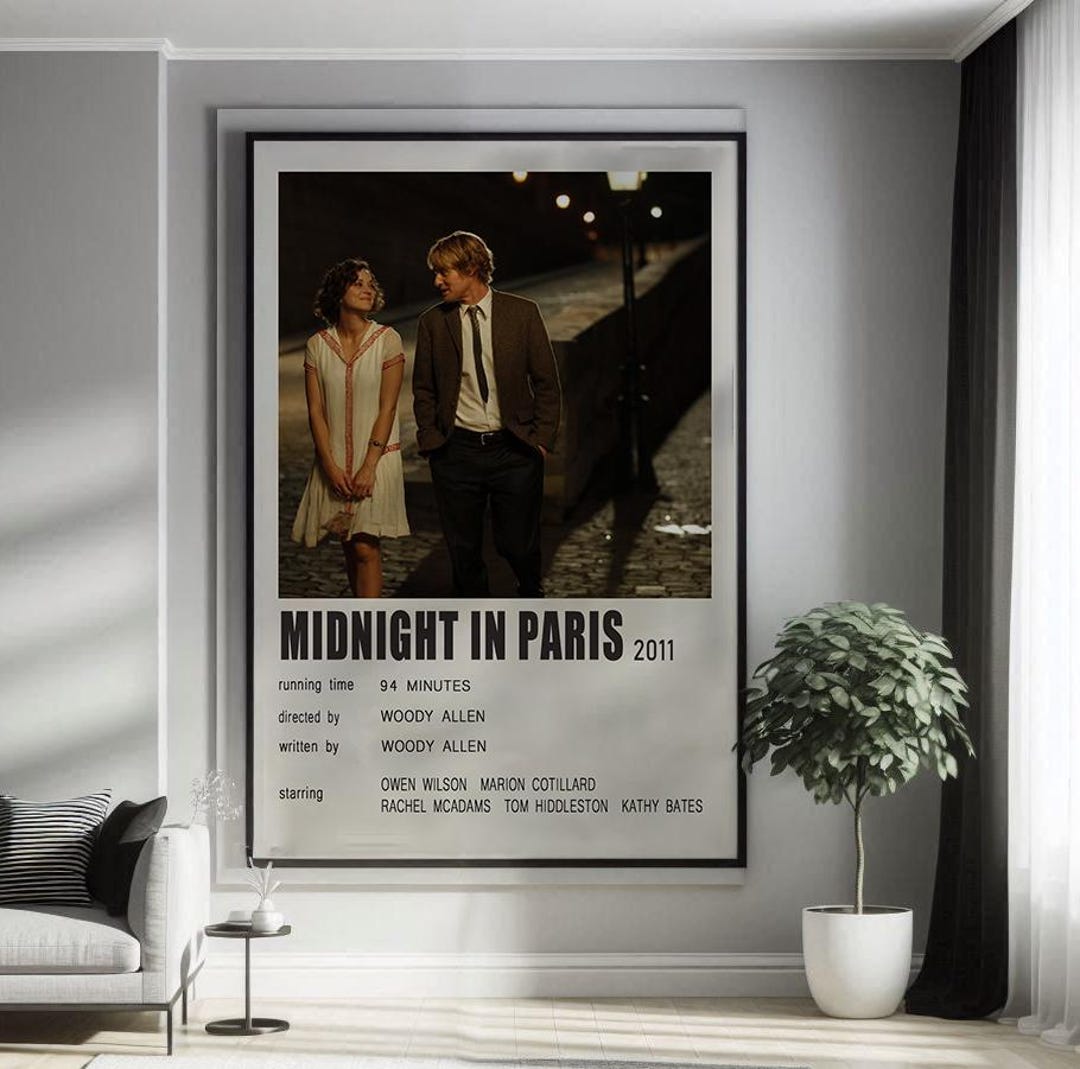 Midnight in Paris 2011 Movie Poster Canvas Poster Minimalist Poster Art — free download