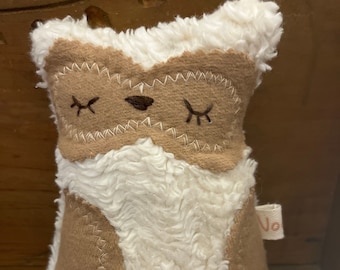 Peluche hibou bio naturel écologique pour enfants