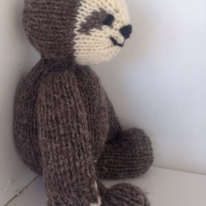 Sloth Hand knit Stuffed Animal Plush Natural Toy Woodland Friend Waldorf Toy image 3