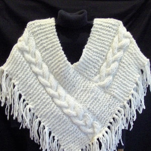 Cable Poncho Pattern - Knitting Pattern by Woolies - pdf