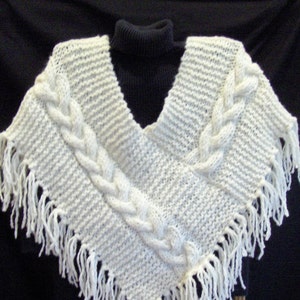 Cable Poncho Pattern - Knitting Pattern by Woolies - pdf