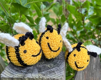 Bumblebee Plush Stuffed Animal HandKnit Toy all natural