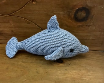 Dolphin -   Eco Kids Toy -  Heirloom Toy  - Natural hand Knit