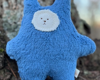 Teddy Bear Cub - Blue  - Organic - Plush  - READY TO SHIP