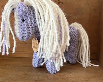 Hand Knit Wool Earth Pony: Waldorf Stuffed Animal Toy